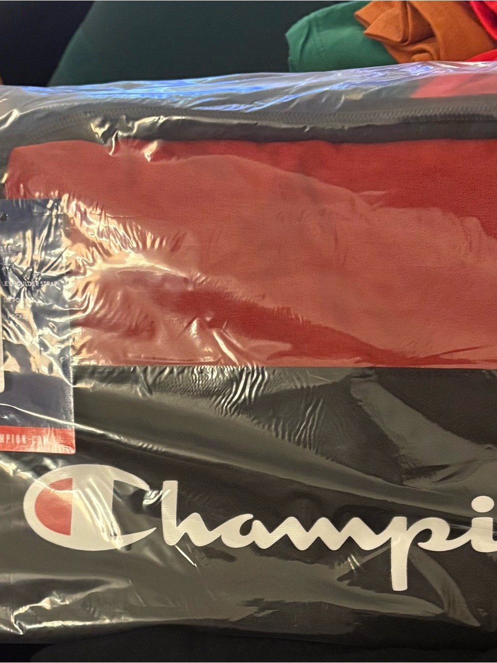 Champion Red and Black Colorblock Duffle